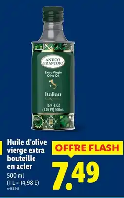 Lidl Huile d'olive vierge extra bouteille en acier offre