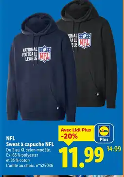 Lidl NFL Sweat à capuche offre