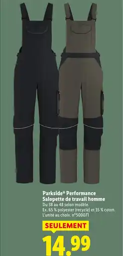 Lidl PARKSIDE Performance Salopette de travail homme offre