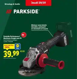 Lidl PARKSIDE Performance Meuleuse d'angle sans fil offre