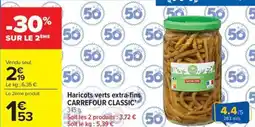 Carrefour Market Haricots verts extra-fins carrefour classic offre