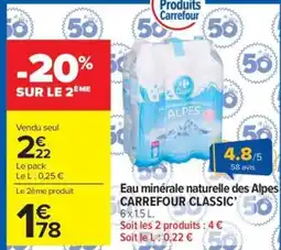 Carrefour Market Eau minérale naturelle des alpes carrefour classic offre