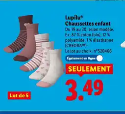 Lidl LUPILU Chaussettes enfant offre