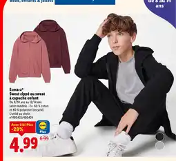Lidl ESMARA Sweat zippé ou sweat à capuche enfant offre