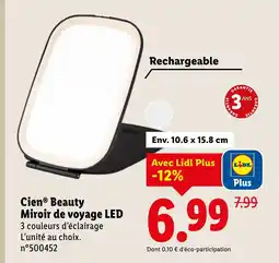 Lidl CIEN Beauty Miroir de voyage LED offre