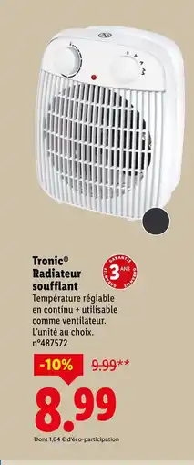 Lidl TRONIC Radiateur soufflant offre