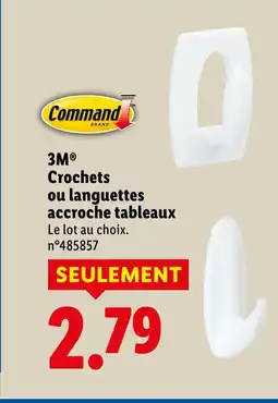 Lidl 3M Crochets ou languettes accroche tableaux offre