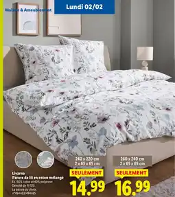 Lidl LIVARNO Parure de lit en coton mélangé offre