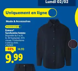 Lidl ESMARA Surchemise femme offre