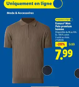 Lidl ESMARA MEN Polo premium homme offre