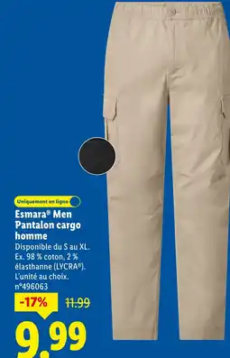 Lidl ESMARA MEN Pantalon cargo homme offre