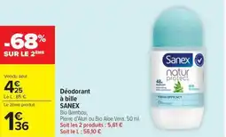Carrefour Market Déodorant à bille sanex offre