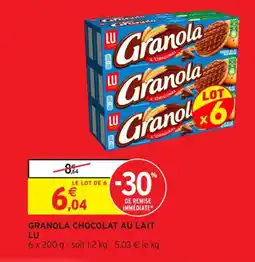 Intermarché Contact LU Granola chocolat au lait offre