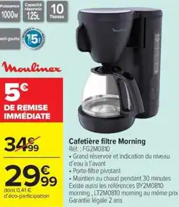 Carrefour Market Cafetière filtre morning offre