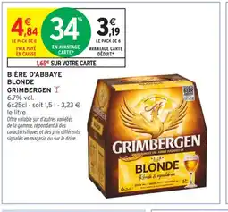 Intermarché Contact GRIMBERGEN Bière d'abbaye blonde offre