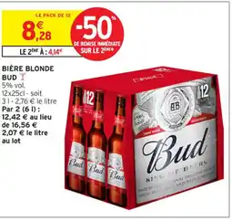 Intermarché Contact BUD Bière blonde offre