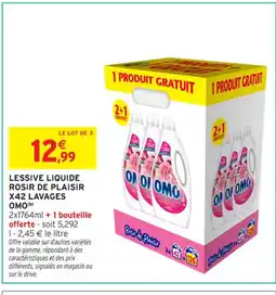 Intermarché Contact OMO Lessive liquide rosir de plaisir x42 lavages offre