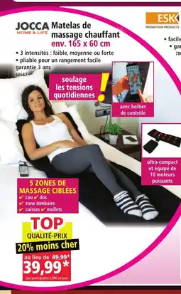 Norma JOCCA Matelas de massage chauffant offre