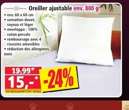 Norma Oreiller ajustable offre