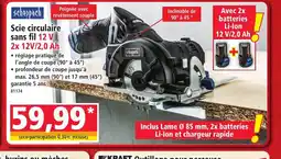Norma SCHEPPACH Scie circulaire sans fil 12 V offre