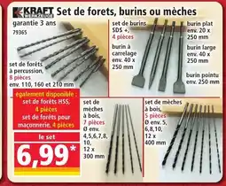 Norma KRAFT Set de forets burins ou mèches offre