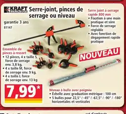 Norma KRAFT Serre-joint, pinces de serrage ou niveau offre