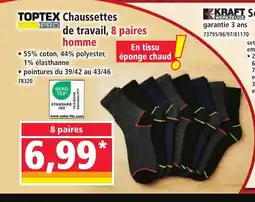 Norma TOPTEX Chaussettes de travail, 8 paires homme offre