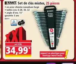 Norma KRAFT Set de clés mixtes, 25 pièces offre