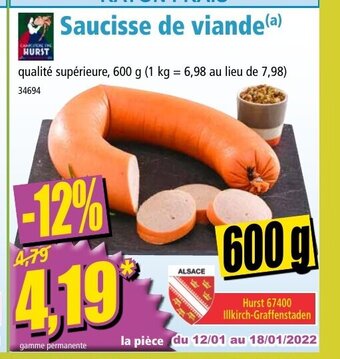 Norma Saucisse de viande offre