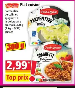 Norma PAUL & LOUISE Plat cuisiné offre