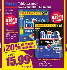 Norma FINISH Tablettes pour lave-vaisselle All in one offre