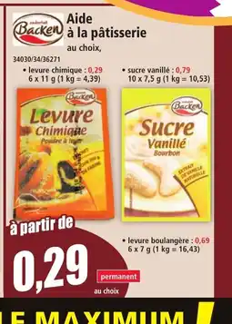 Norma BACKEN Aideà la pâtisserie offre