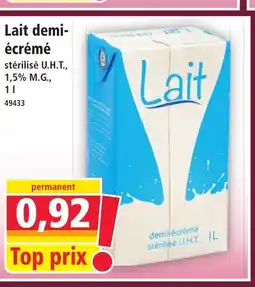 Norma Lait demi- écrémé stérilisé offre