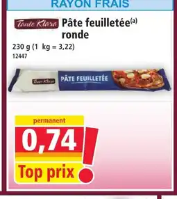 Norma TANTE KLARA Pâte feuilletée ronde offre