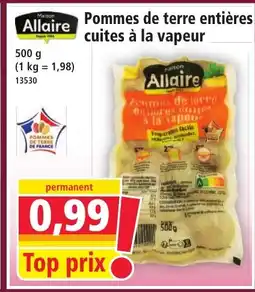 Norma ALLAIRE Pommes de terre entières cuites à la vapeur offre