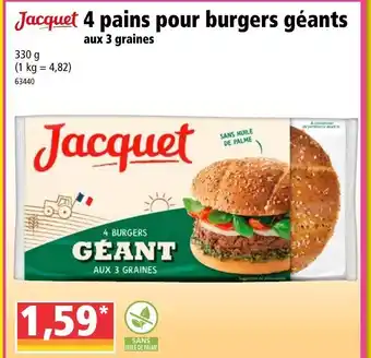 Norma 4 pains pour burgers géants offre