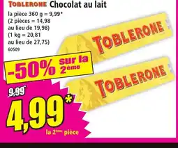 Norma TOBLERONE Chocolat au lait offre