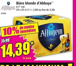 Norma AFFLIGEM Bière blonde d'Abbaye offre