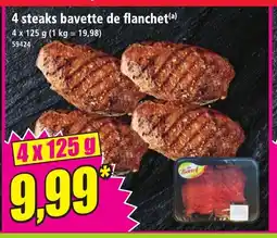 Norma 4 steaks bavette de flanchet offre