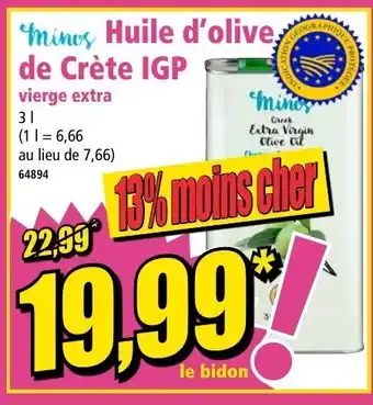Norma Huile d'olive de Crète IGP vierge extra offre