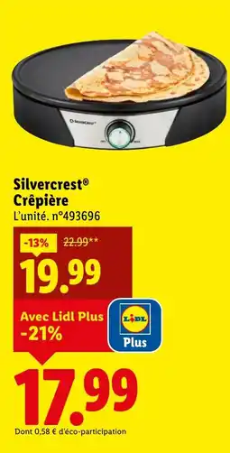 Lidl SILVERCREST Crêpière offre