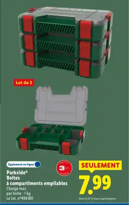 Lidl PARKSIDE Boîtes à compartiments empilables offre