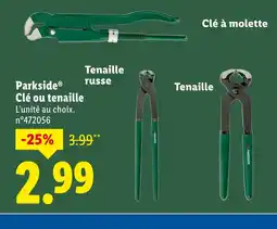 Lidl PARKSIDE Clé ou tenaille offre