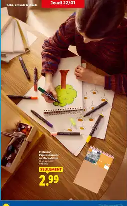 Lidl CRELANDO Papier aquarelle ou bloc à dessin offre