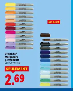 Lidl CRELANDO Marqueurs permanents offre