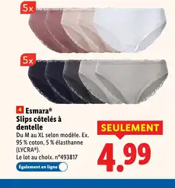 Lidl ESMARA Slips côtelés à dentelle offre