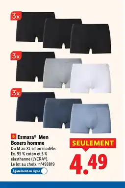 Lidl ESMARA Men Boxers homme offre