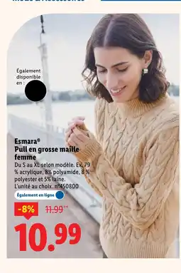 Lidl ESMARA Pull en grosse maille femme offre