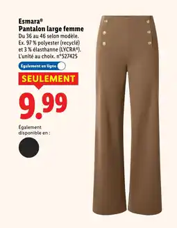 Lidl ESMARA Pantalon large femme offre