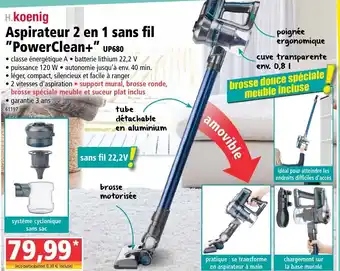 Norma Aspirateur 2 en 1 sans fil " PowerClean+" offre